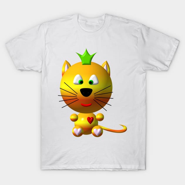 Cute Cat wearing a Crown T-Shirt by CuteCrittersWithHeart